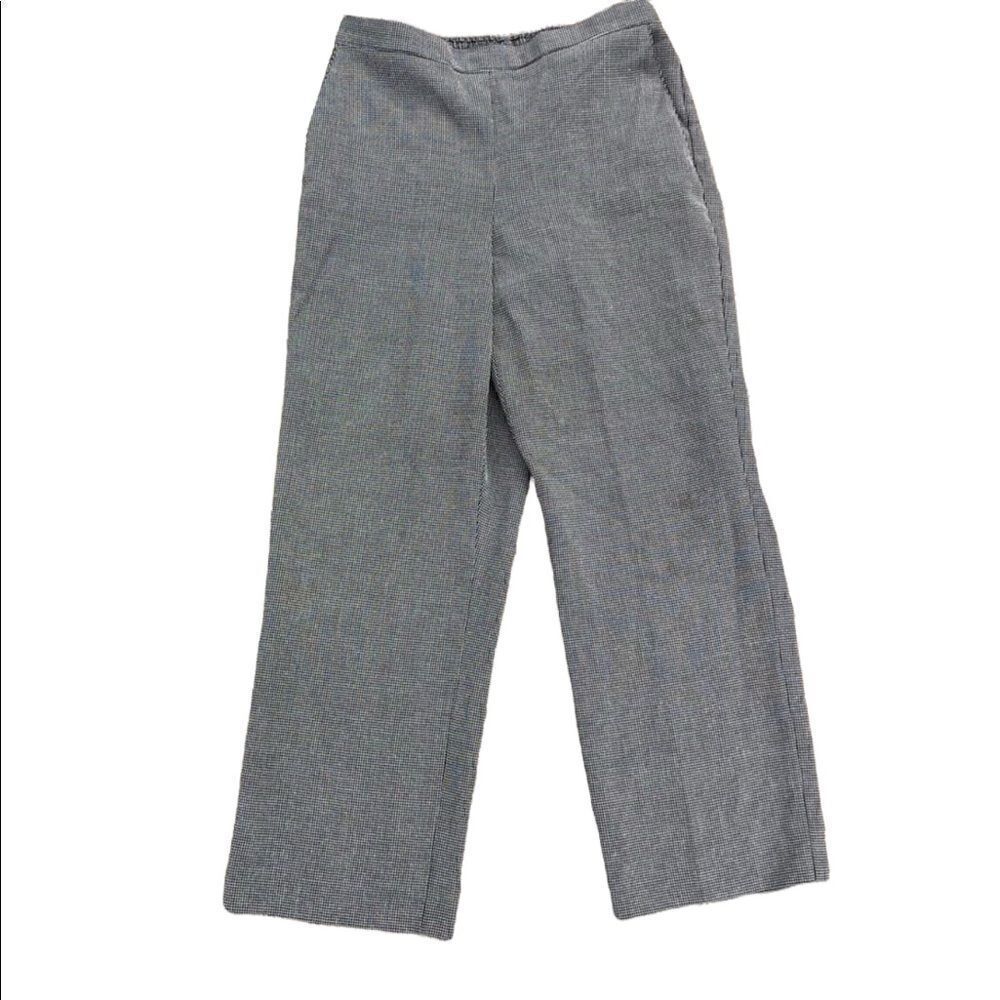 ALFRED DUNNER Black & White Plaid Trousers W/ Side Pockets & Elastic Back SZ 10P - Picture 1 of 5